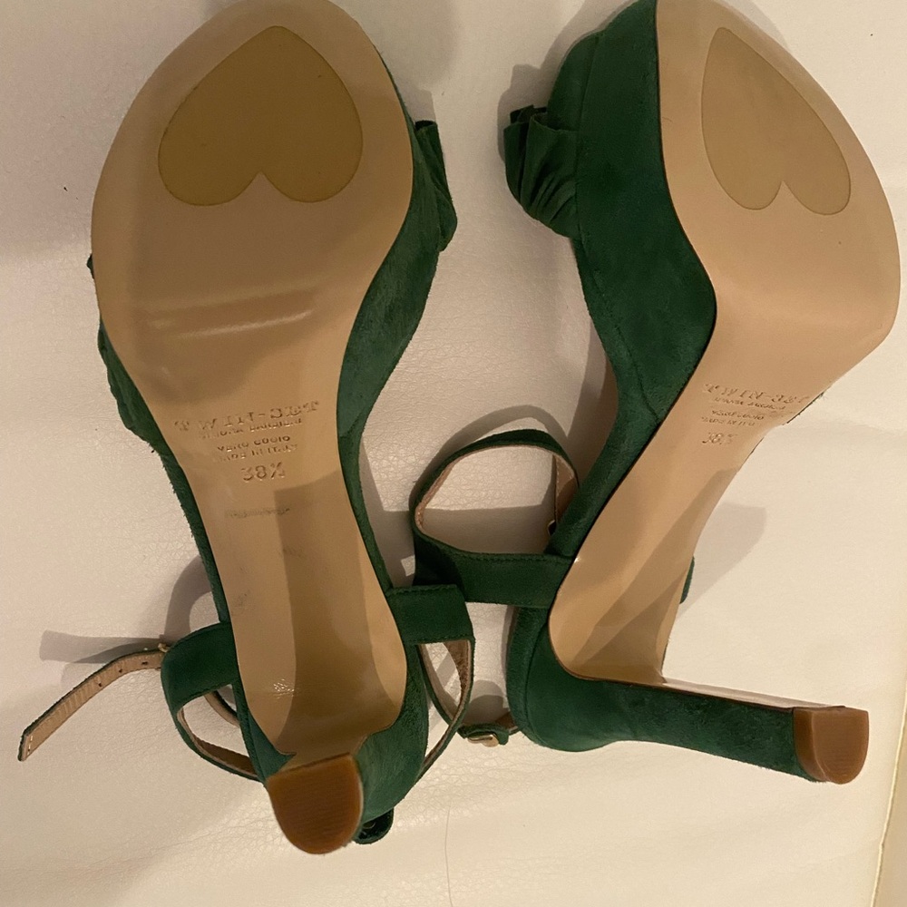 Twin-Set Green Ruffle Heeled Sandals - Picture 4 of 4